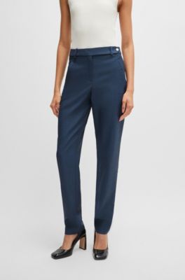 Hugo Boss Pantalones relaxed fit en sarga de lana virgen con