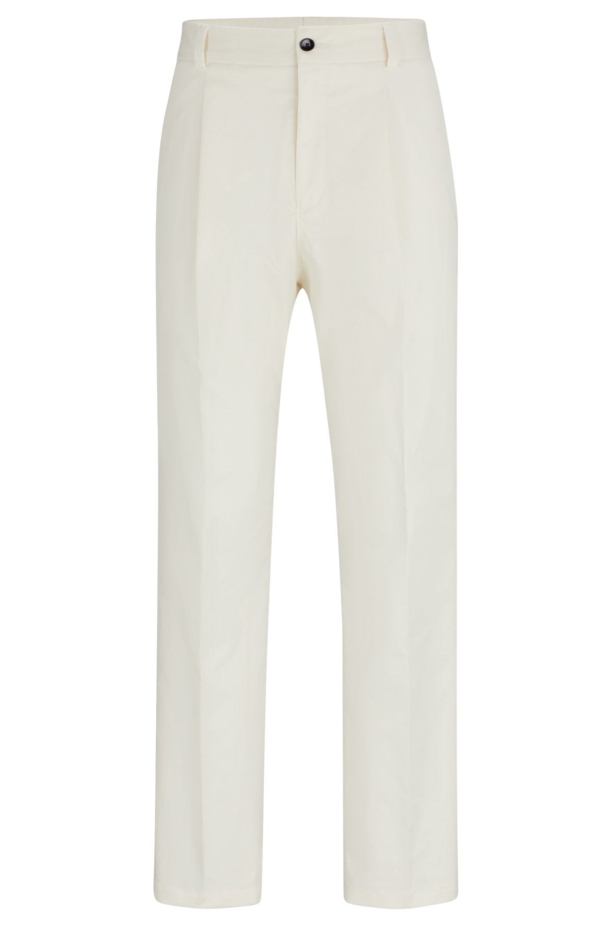 Formal trousers in performance-stretch cotton, White