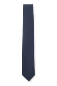 Silk-blend tie with all-over jacquard pattern, Dark Blue