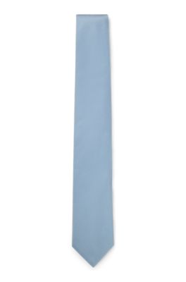Silk-blend tie with all-over jacquard pattern, Light Blue