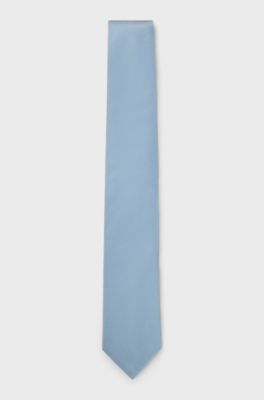 Silk-blend tie with all-over jacquard pattern, Light Blue