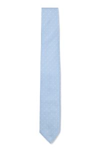 Silk-blend tie with all-over jacquard pattern, Light Blue