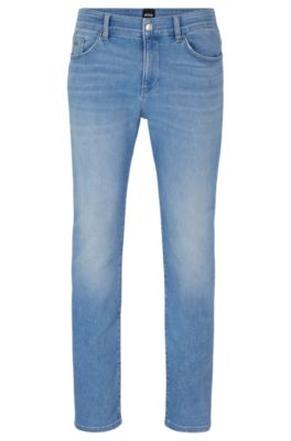 BOSS - Slim-fit jeans in light-blue soft stretch denim
