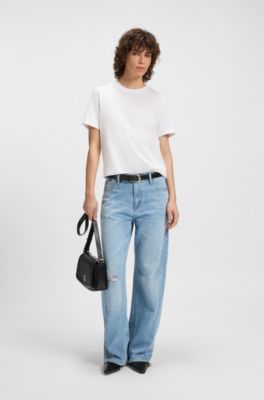 Leren zadeltas met kenmerkende hardware en monogram, Zwart