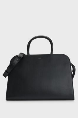 Ariell tote bag in leather with detachable pouch, Black