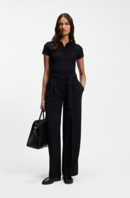Ariell tote bag in leather with detachable pouch, Black