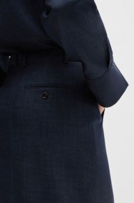 Long-length skirt in denim-effect twill, Dark Blue