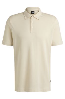 Regular-fit polo shirt in piqu&eacute; fabric, White