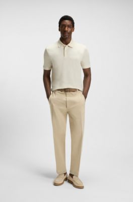 Regular-fit polo shirt in piqu&eacute; fabric, White
