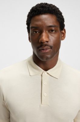 Regular-fit polo shirt in piqu&eacute; fabric, White