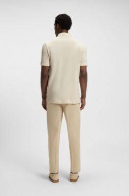 Regular-fit polo shirt in piqu&eacute; fabric, White