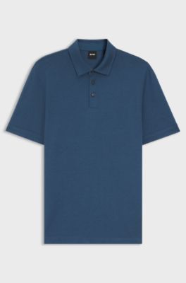 Regular-fit polo shirt in piqu&eacute; fabric, Blue