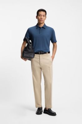 Regular-fit polo shirt in piqu&eacute; fabric, Blue