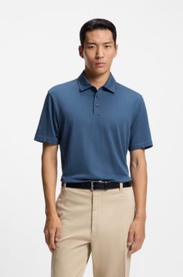 Regular-fit polo shirt in piqu&eacute; fabric, Blue