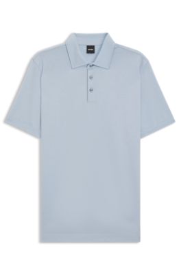 Regular-fit polo shirt in piqu&eacute; fabric, Light Blue