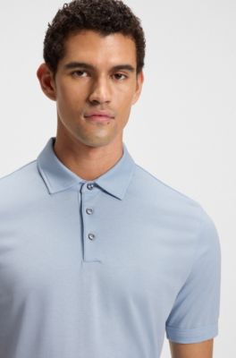 Regular-fit polo shirt in piqu&eacute; fabric, Light Blue