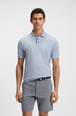Regular-fit polo shirt in piqu&eacute; fabric, Light Blue