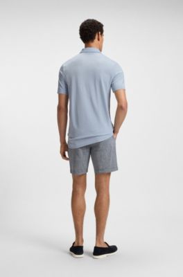 Regular-fit polo shirt in piqu&eacute; fabric, Light Blue