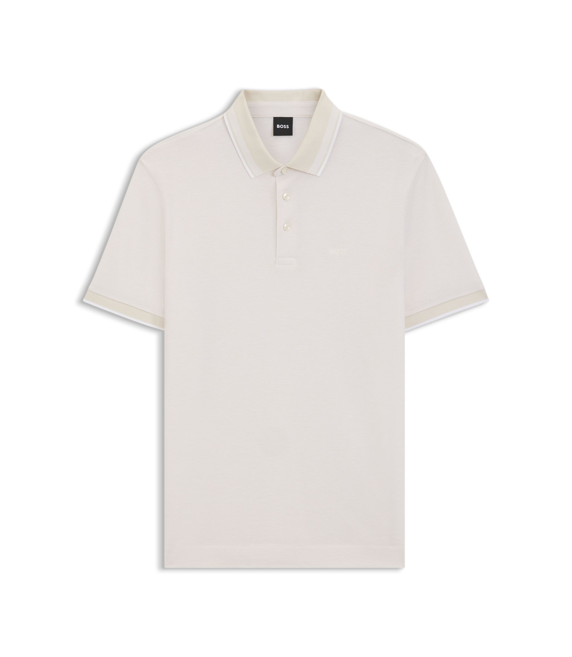 BOSS Oxford-cotton-piqué polo shirt with logo detail White
