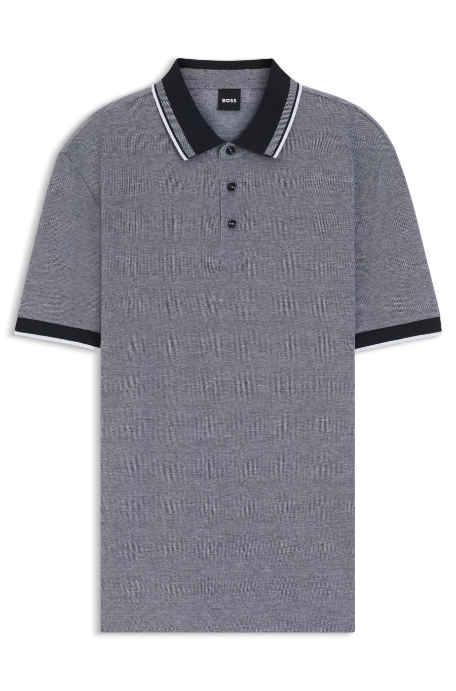 BOSS H-Prout Oxford Piqué Polo — Dark Blue
