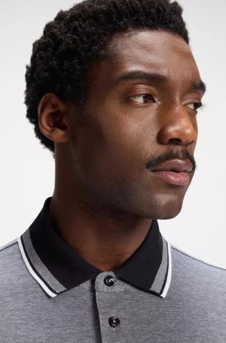Oxford-cotton-piqué polo shirt with logo detail