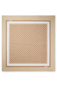 Sjaal van zijden twill met seizoensprint, Beige