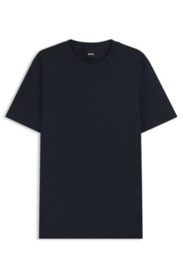 Regular-fit T-shirt in piqu&eacute; fabric with cotton, Dark Blue