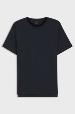 Regular-fit T-shirt in piqu&eacute; fabric with cotton, Dark Blue
