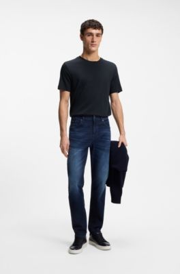 Regular-fit T-shirt in piqu&eacute; fabric with cotton, Dark Blue