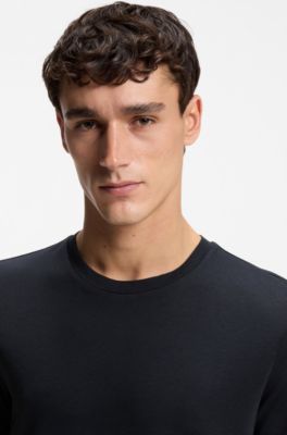 Regular-fit T-shirt in piqu&eacute; fabric with cotton, Dark Blue