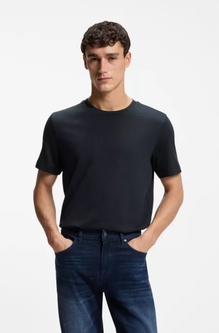Regular-fit T-shirt in piqué fabric with cotton