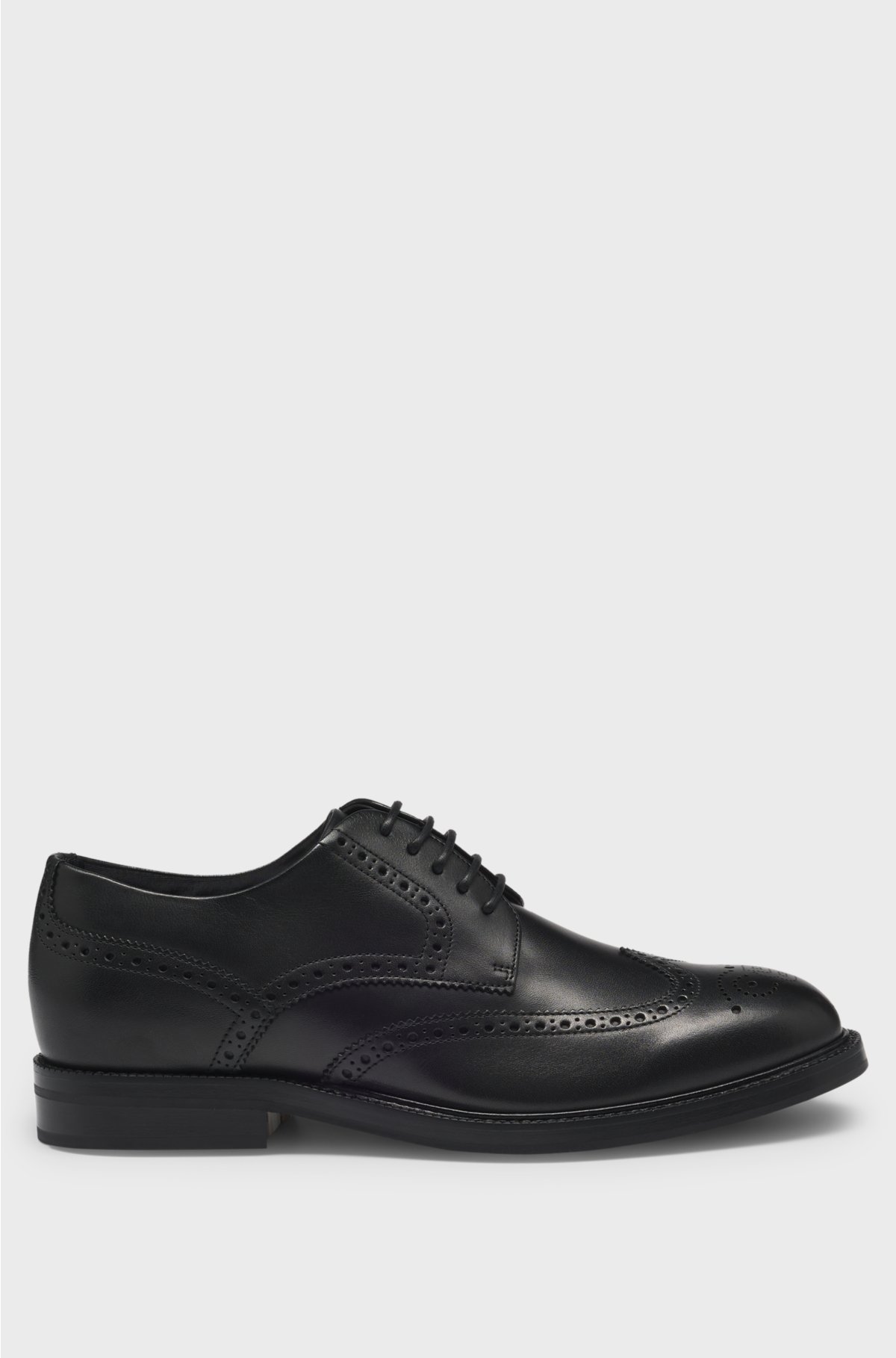 Dressletic Italian-made Derby shoes in leather, Black
