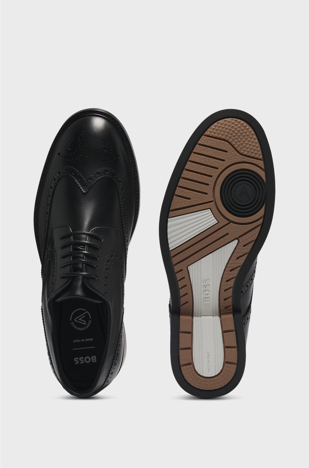 Dressletic Italian-made Derby shoes in leather, Black