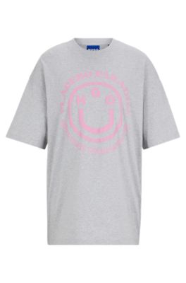 Cotton-jersey T-shirt with seasonal graphic print, Light Grey