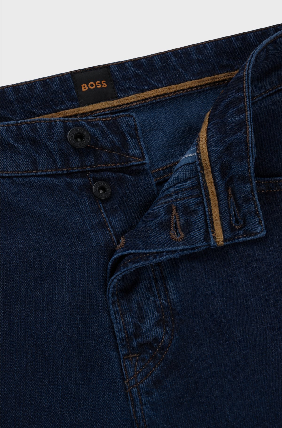 Regular-fit jeans in degradé indigo denim, Dark Blue