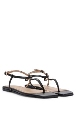 BOSS - Leather sandals with toe-post detail