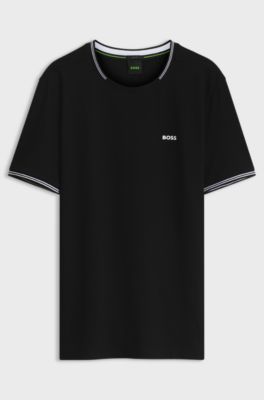 Cotton-piqu&eacute; T-shirt , Black