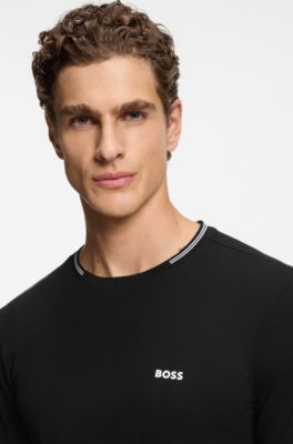 Cotton-piqu&eacute; T-shirt , Black