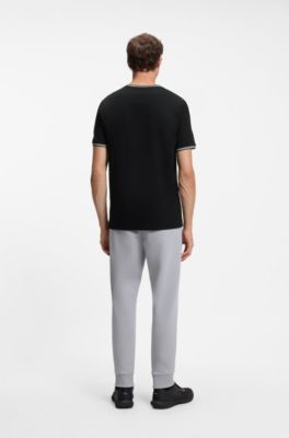T-shirt in piqu&eacute; di cotone , Nero
