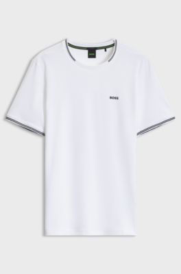 Cotton-piqu&eacute; T-shirt , White