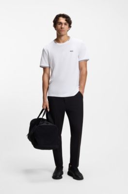 Cotton-piqu&eacute; T-shirt , White