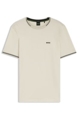 Tシャツ・カットソー Hugo Boss SS25 (50521996 10262229100) HUGO - Cotton-jersey T-shirt with double logo - White
