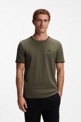 Cotton-piqu&eacute; T-shirt , Olive