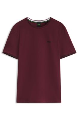 Cotton-piqu&eacute; T-shirt , Dark Red