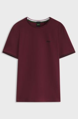 Cotton-piqu&eacute; T-shirt , Dark Red