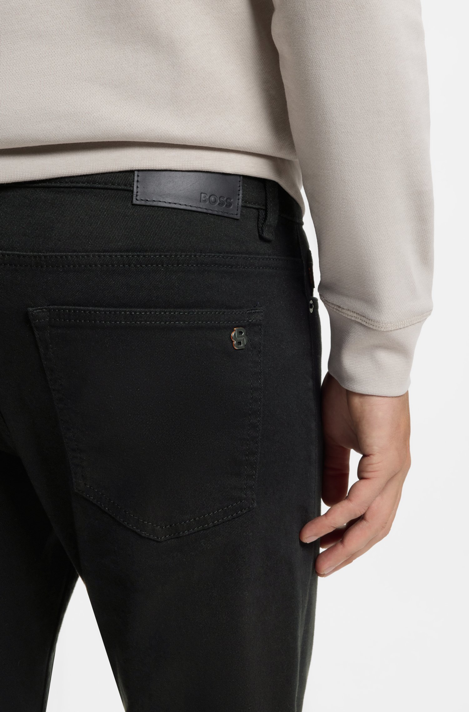 Boss Delaware Slim-fit jeans in stay-black comfort-stretch denim herr – bild 3