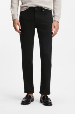 Delaware Slim-Fit Jeans aus komfortablem Stay-Black Stretch-Denim, Schwarz