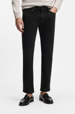 Delaware Slim-fit jeans in stay-black comfort-stretch denim, Black