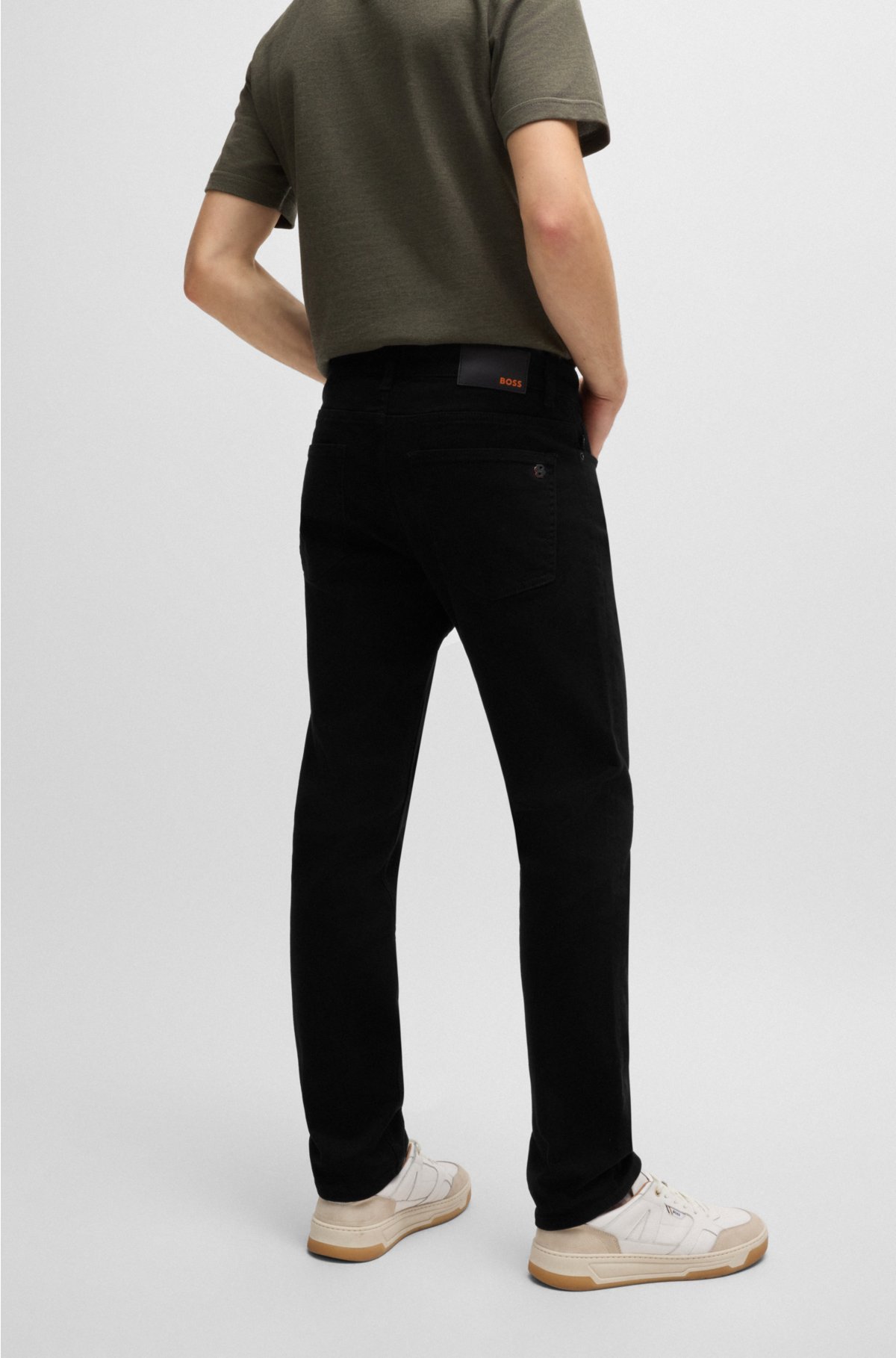 Slim-fit jeans in stay-black comfort-stretch denim, Black