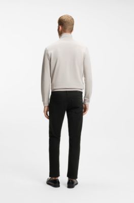 Delaware Slim-fit jeans in stay-black comfort-stretch denim, Black